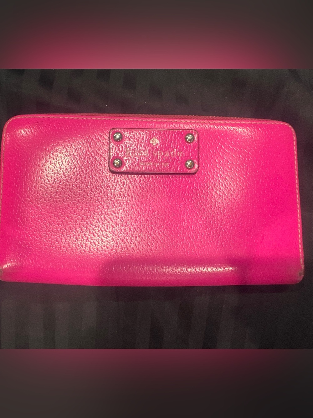 kate spade Hot Pink Leather Zip Wallet